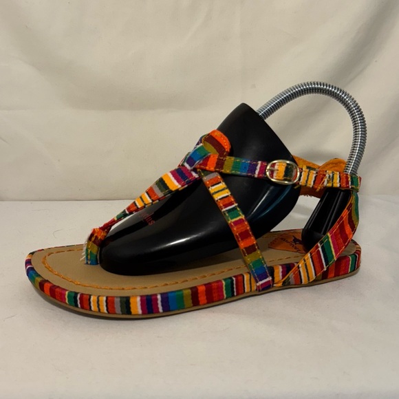 NWT‎ Rocket Dog Colorful Flat Strappy Sandals Women’s Size 6 - Picture 1 of 11